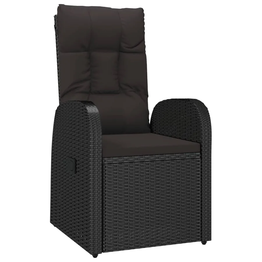 Ensemble à manger de jardin 11 pcs coussins noir résine tressée - 3