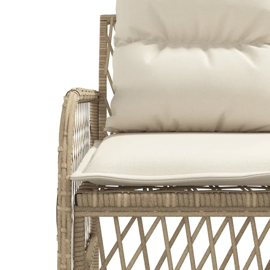 Salon de jardin avec coussins 2 pcs beige résine tressée - 8