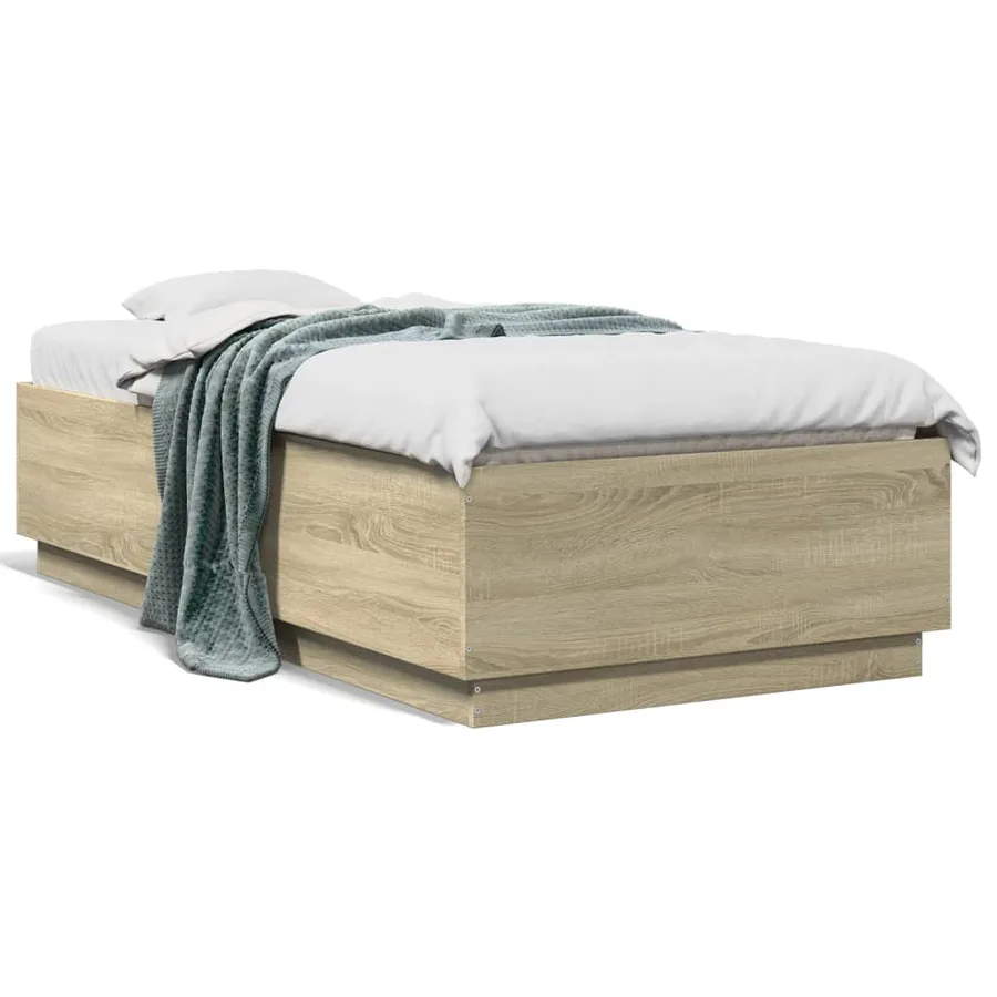 Cadre de lit sans matelas chêne sonoma 75x190 cm - 2
