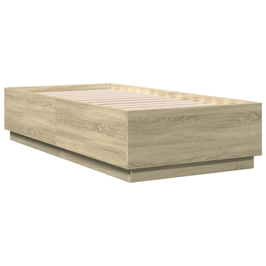Cadre de lit sans matelas chêne sonoma 75x190 cm - 3