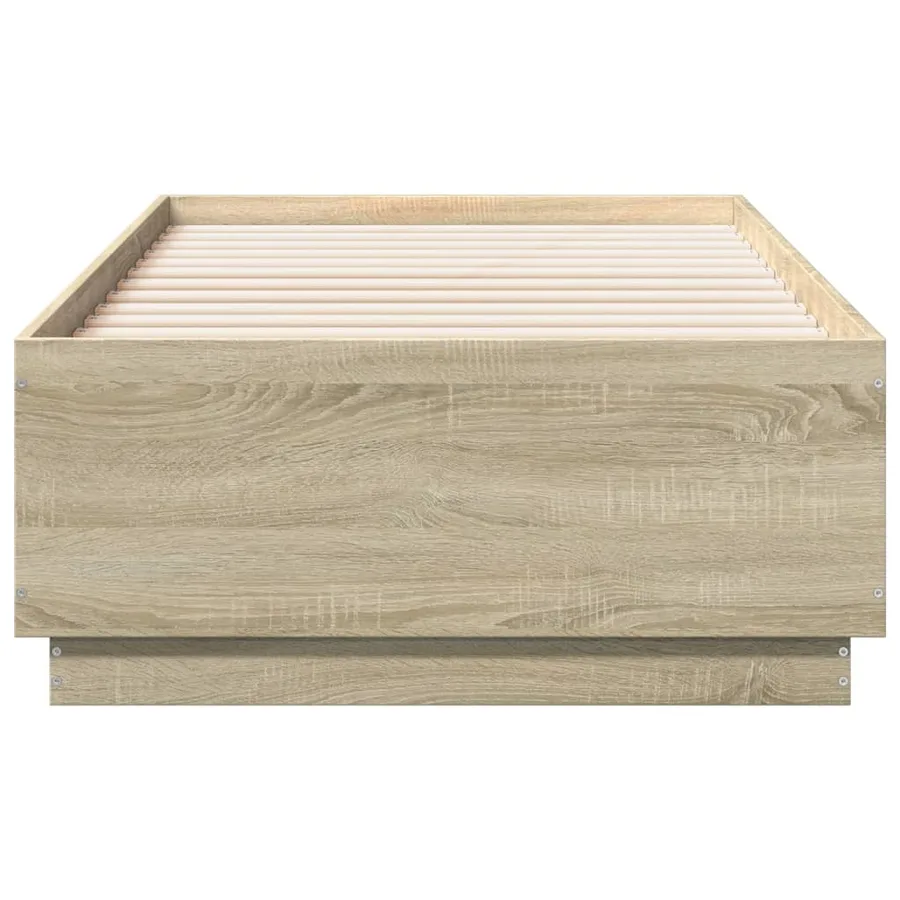 Cadre de lit sans matelas chêne sonoma 75x190 cm - 4
