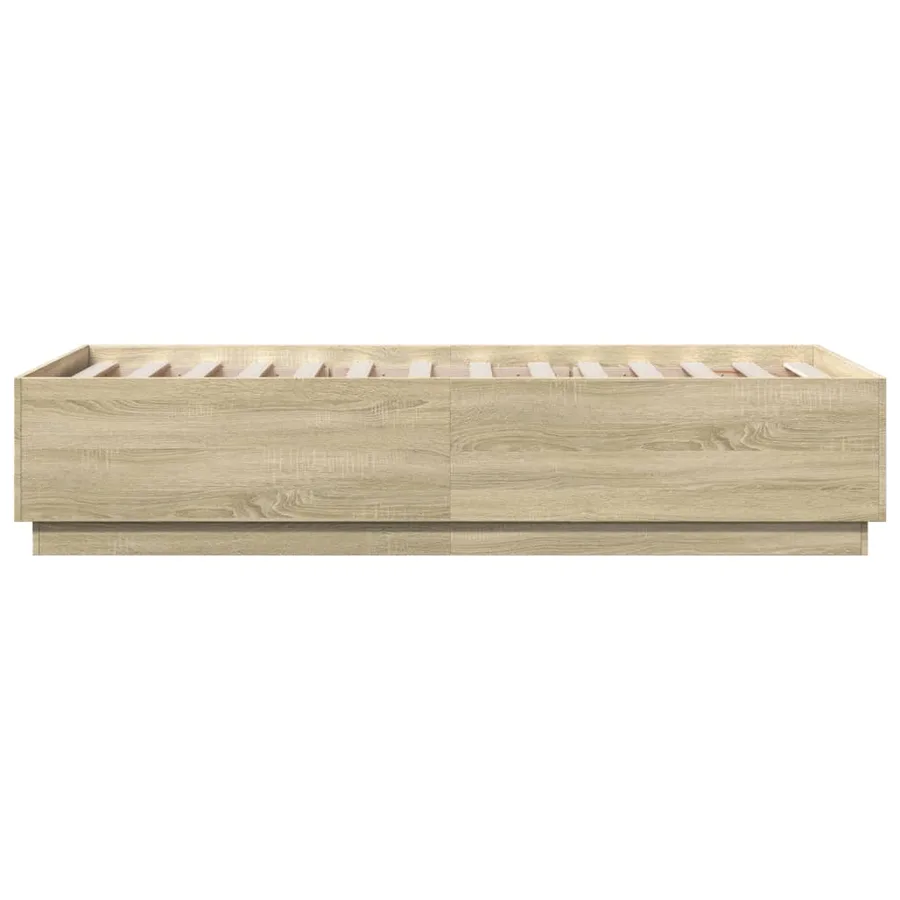 Cadre de lit sans matelas chêne sonoma 75x190 cm - 5