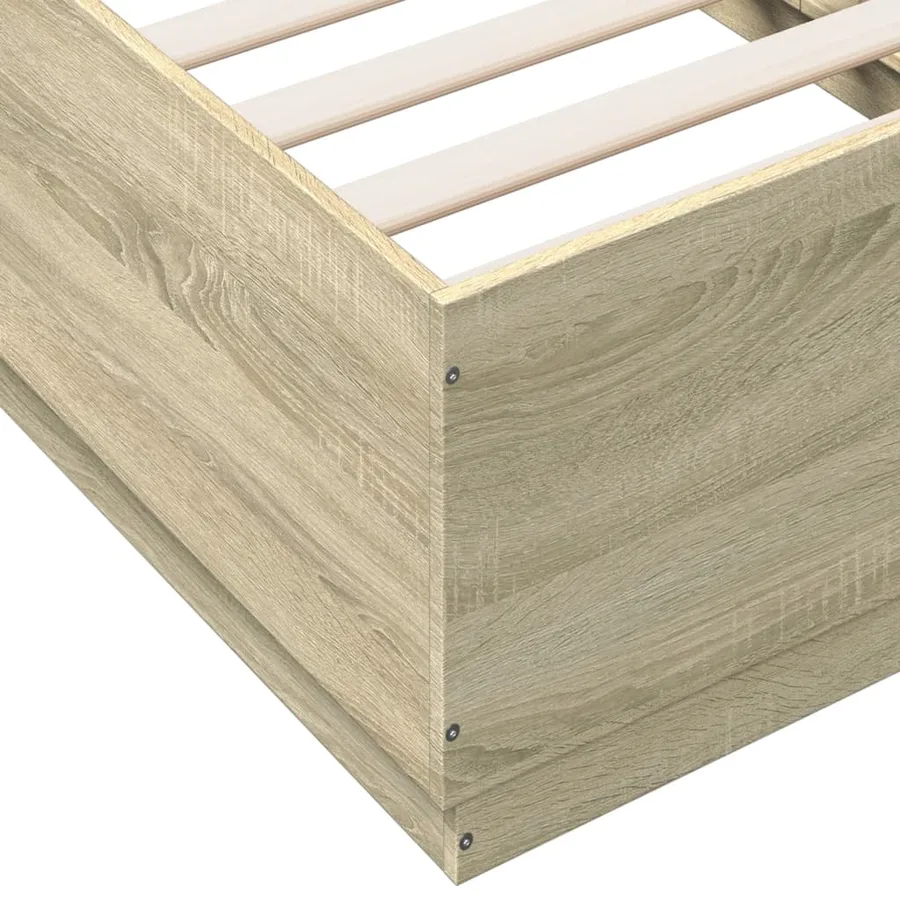 Cadre de lit sans matelas chêne sonoma 75x190 cm - 7