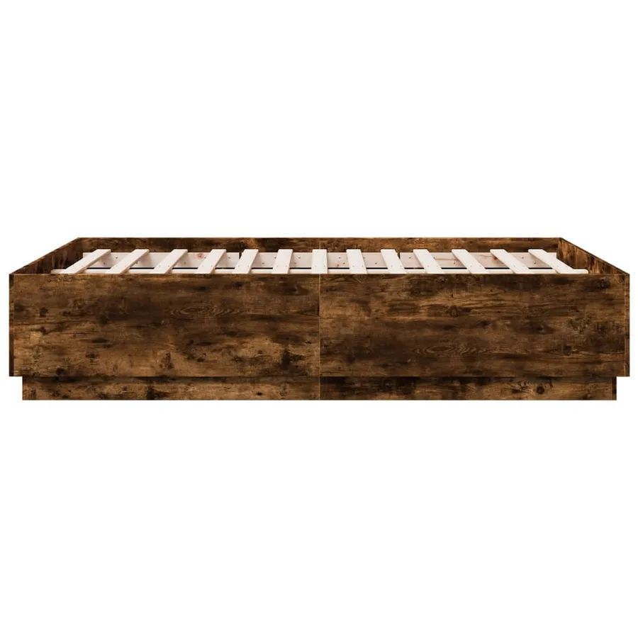 Cadre de lit sans matelas chêne fumé 120x190 cm - 5