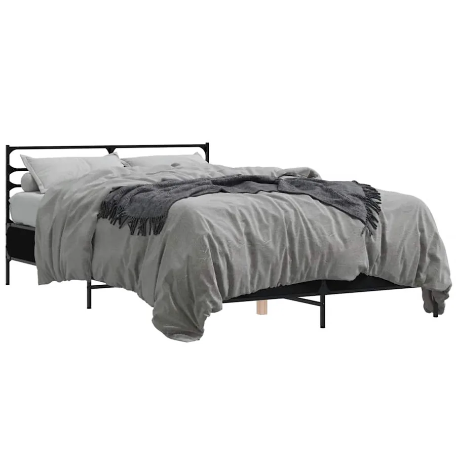 Cadre de lit sans matelas noir 120x200 cm - 2