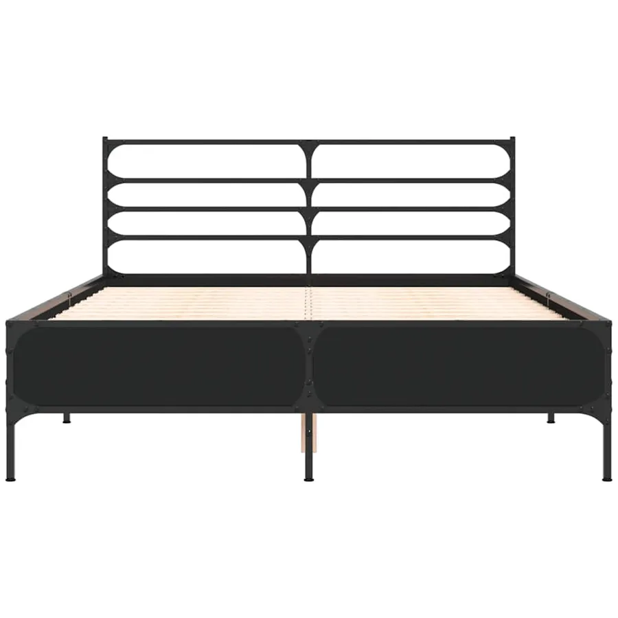 Cadre de lit sans matelas noir 120x200 cm - 4