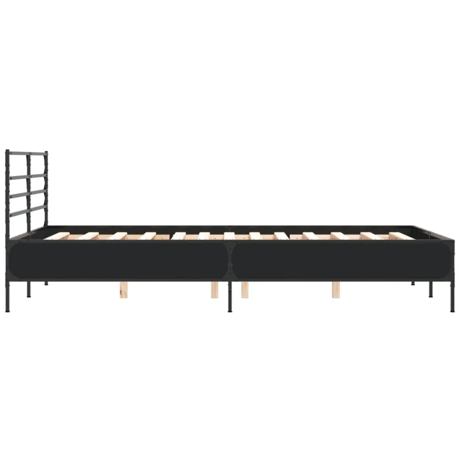 Cadre de lit sans matelas noir 120x200 cm - 5