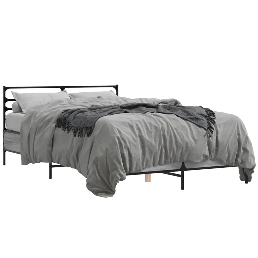 Cadre de lit sans matelas sonoma gris 140x190 cm - 2