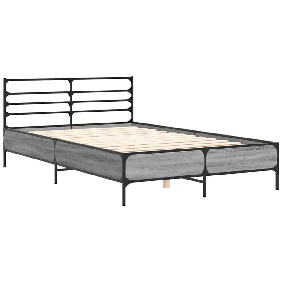 Cadre de lit sans matelas sonoma gris 140x190 cm - 3