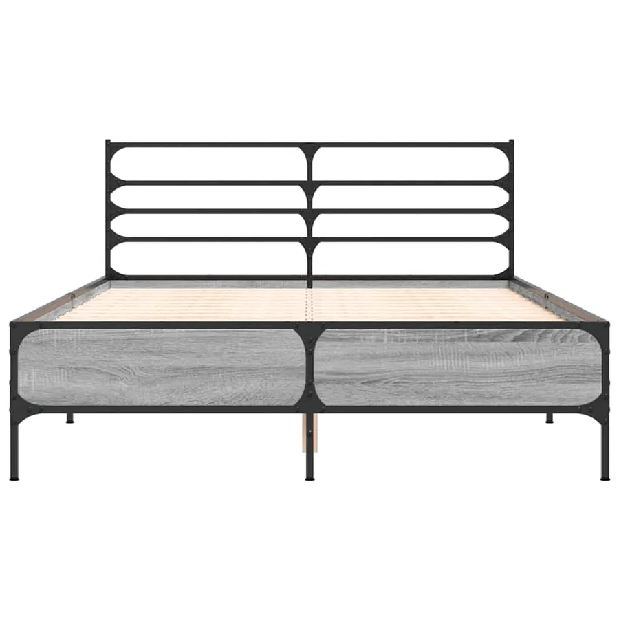 Cadre de lit sans matelas sonoma gris 140x190 cm - 4