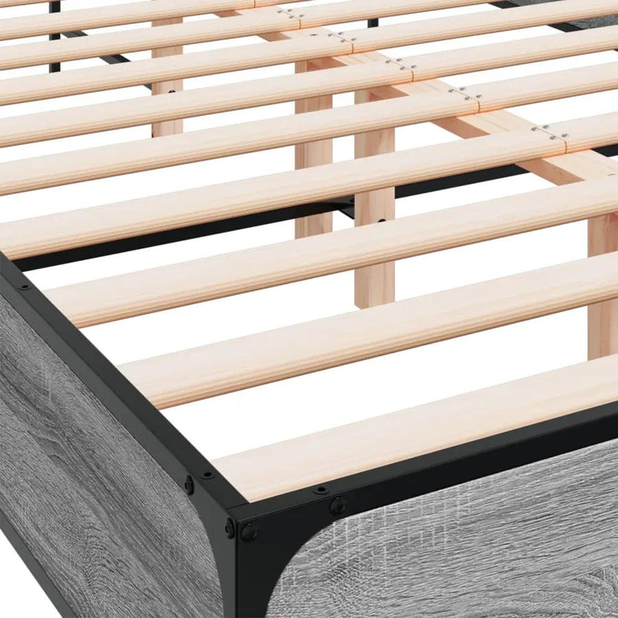 Cadre de lit sans matelas sonoma gris 140x190 cm - 7
