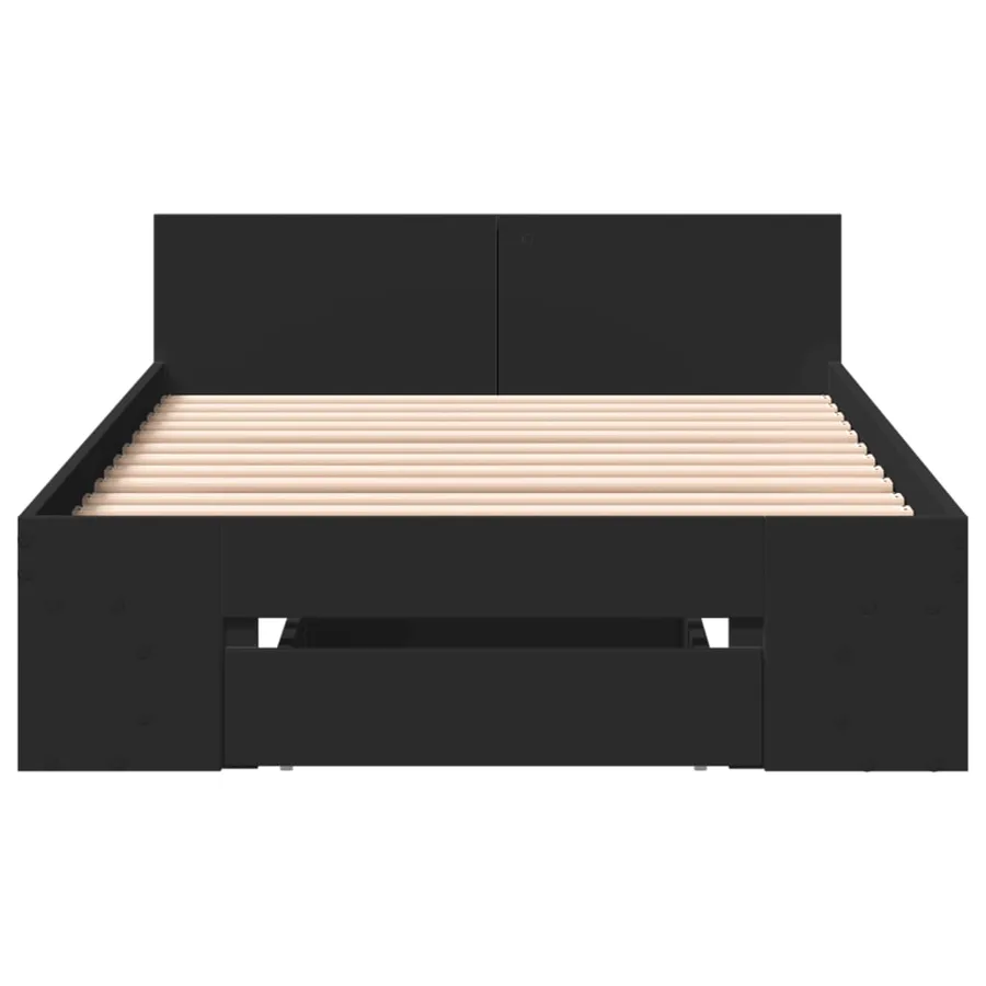 Cadre de lit avec tiroir sans matelas noir 90x190 cm - 4