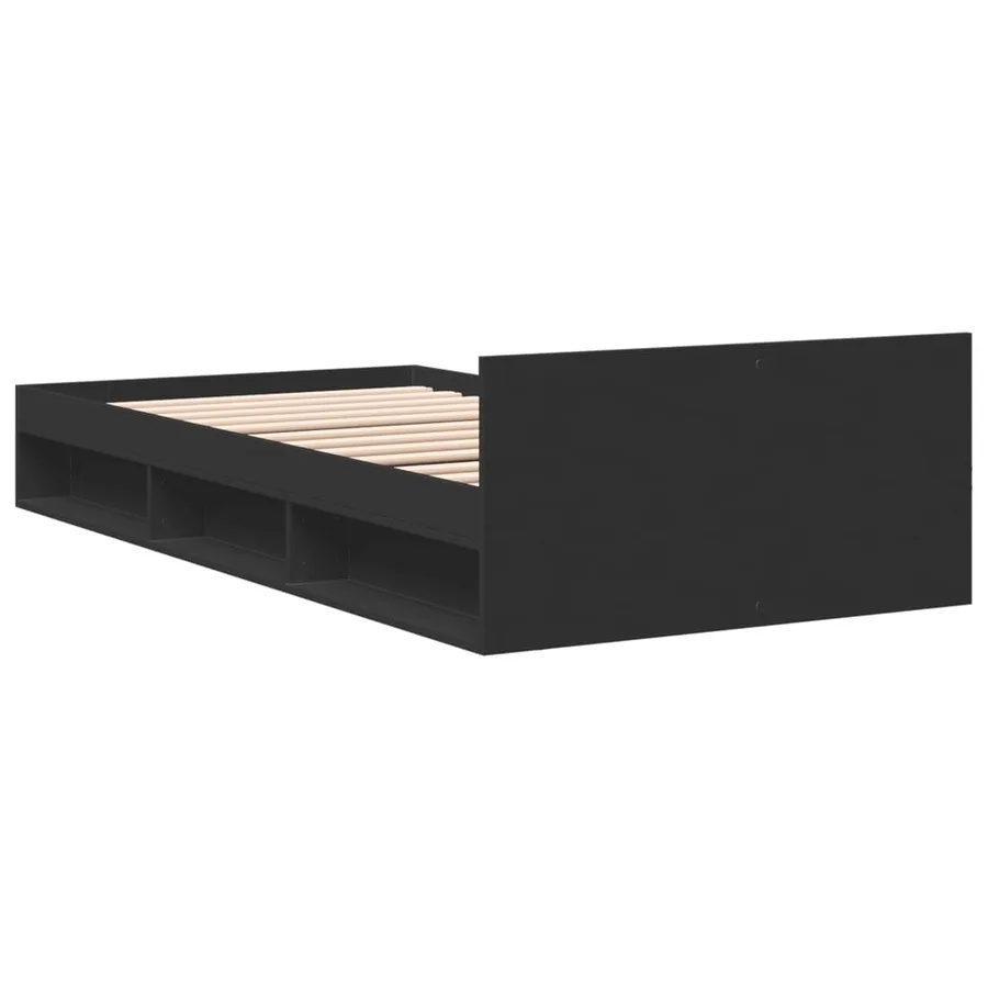 Cadre de lit avec tiroir sans matelas noir 90x190 cm - 6