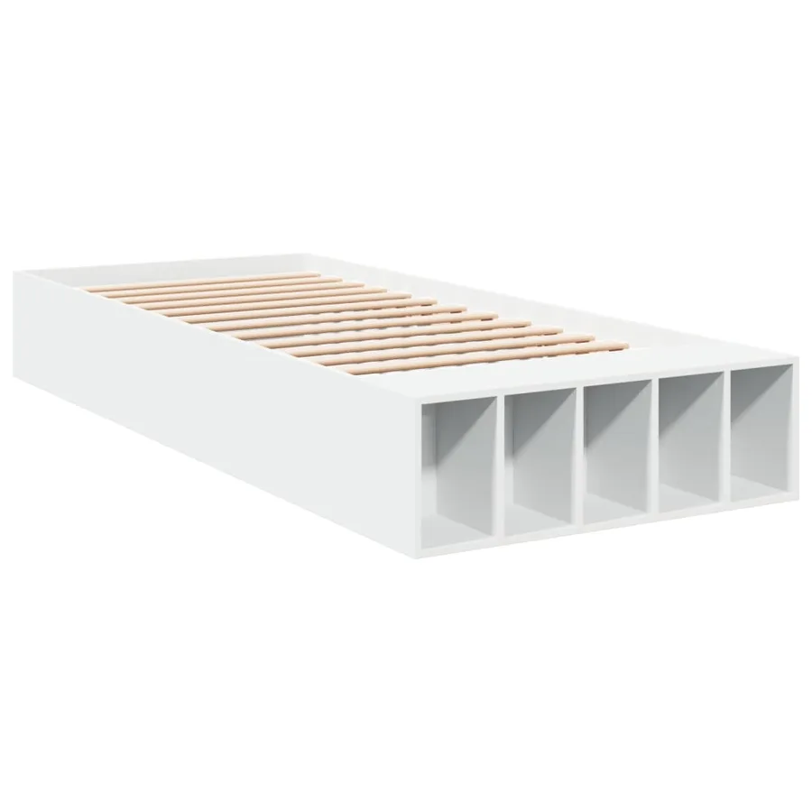 Cadre de lit sans matelas blanc 100x200 cm - 3