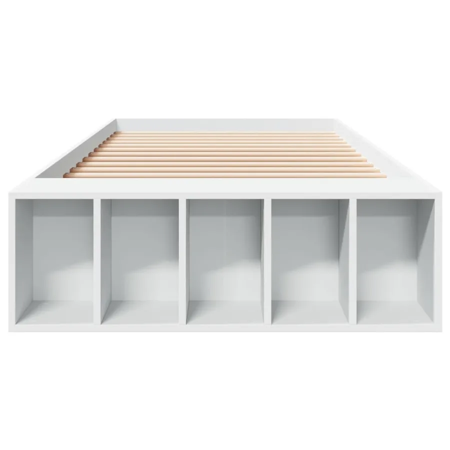 Cadre de lit sans matelas blanc 100x200 cm - 4