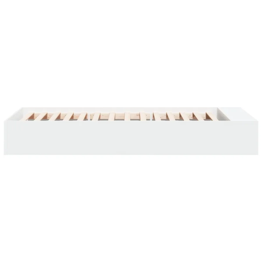 Cadre de lit sans matelas blanc 100x200 cm - 5