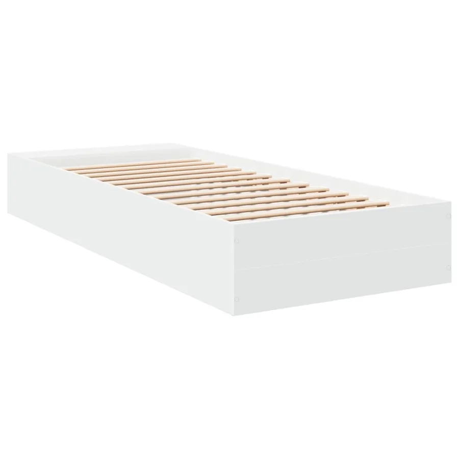 Cadre de lit sans matelas blanc 100x200 cm - 6
