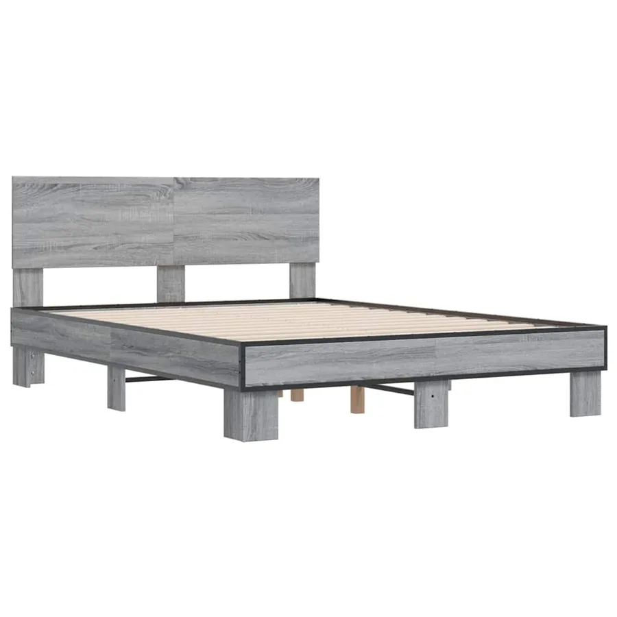 Cadre de lit sans matelas sonoma gris 140x190 cm - 3