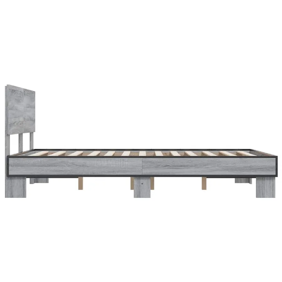 Cadre de lit sans matelas sonoma gris 140x190 cm - 5