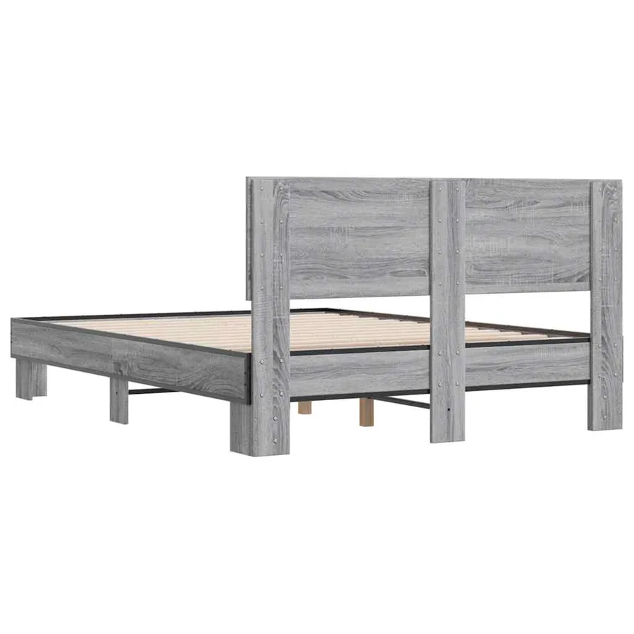 Cadre de lit sans matelas sonoma gris 140x190 cm - 6