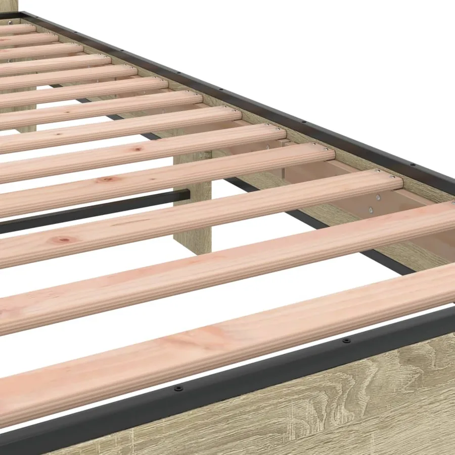 Cadre de lit sans matelas chêne sonoma 75x190 cm - 7