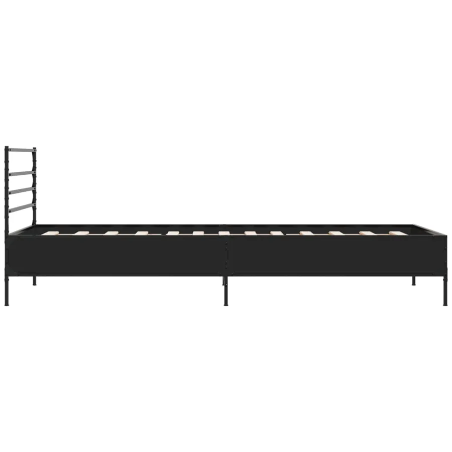 Cadre de lit sans matelas noir 90x200 cm - 5