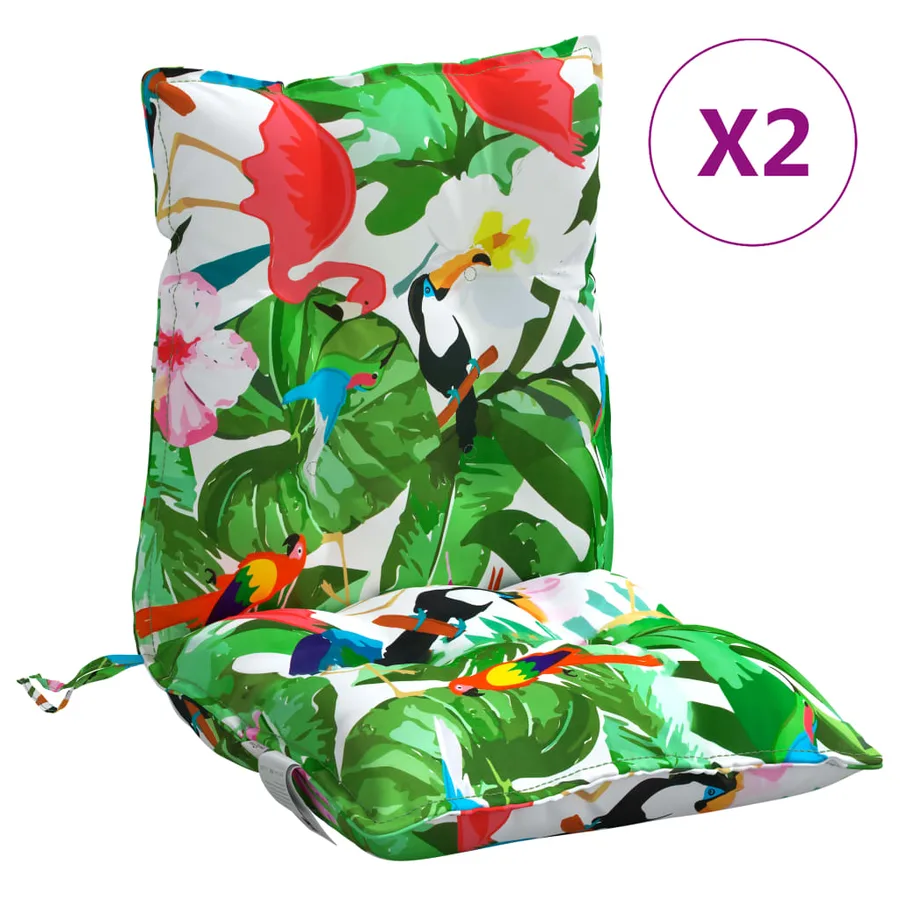 Coussins de chaise à dossier bas lot de 2 multicolore - 2