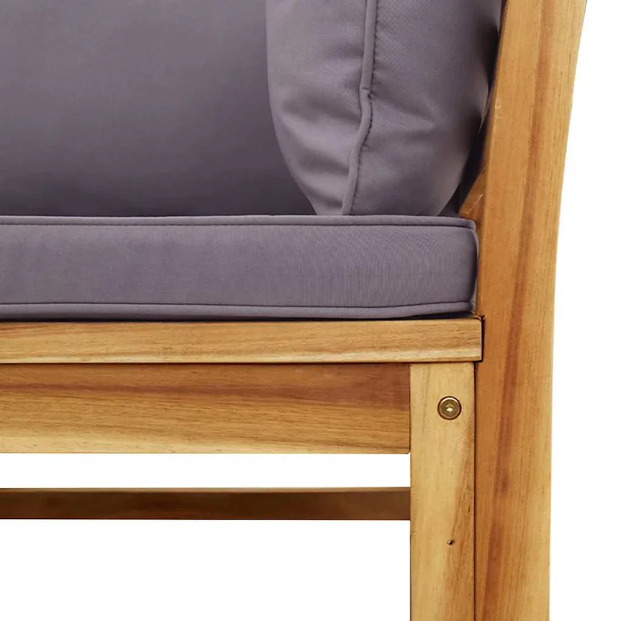 Salon de jardin 4 pcs avec coussins Bois d'acacia solide - 7