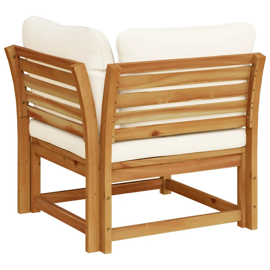 Canapé d'angle de jardin coussins 73x73x65cm bois massif acacia - 6