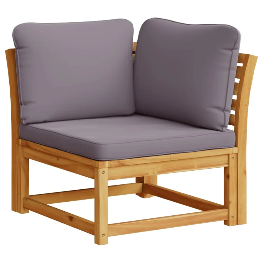 Salon de jardin 6 pcs avec coussins bois d'acacia solide - 3