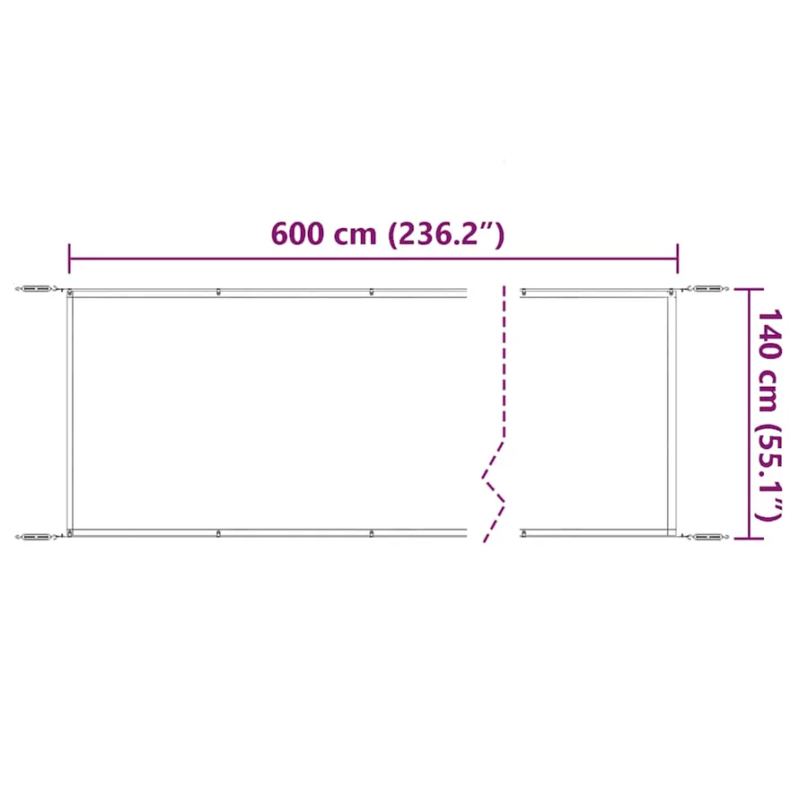 Auvent vertical Taupe 140x600 cm Tissu oxford - 6