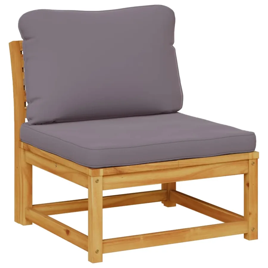 Salon de jardin 4 pcs avec coussins Bois d'acacia solide - 3