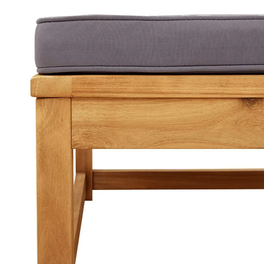 Salon de jardin 4 pcs avec coussins Bois d'acacia solide - 6