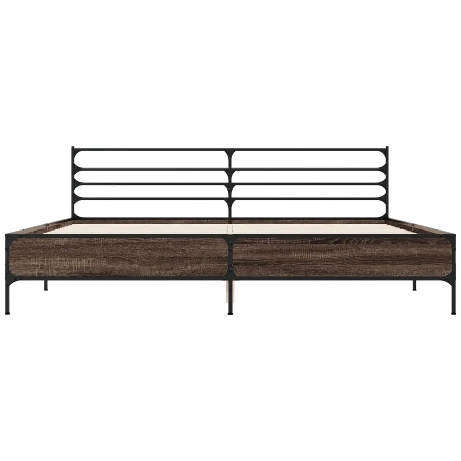 Cadre de lit sans matelas chêne marron 180x200 cm - 4