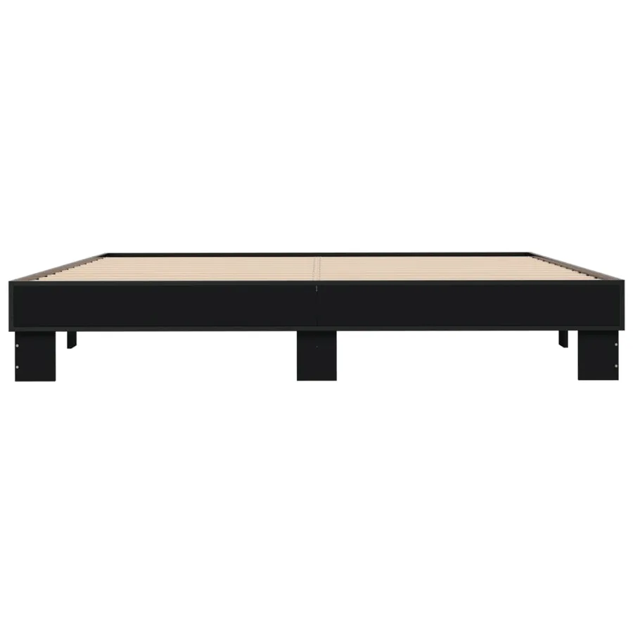 Cadre de lit sans matelas noir 200x200 cm - 4
