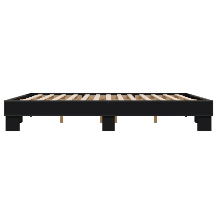 Cadre de lit sans matelas noir 200x200 cm - 5