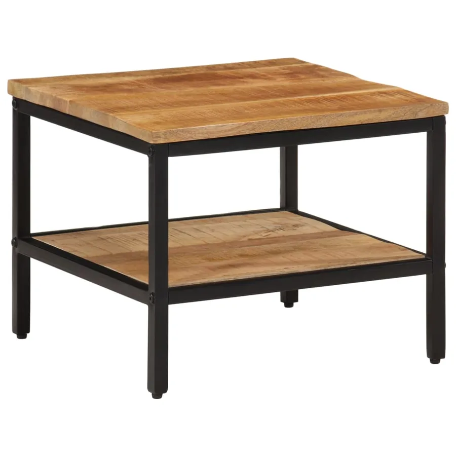 Table basse 45x45x35 cm bois de manguier massif brut - 10