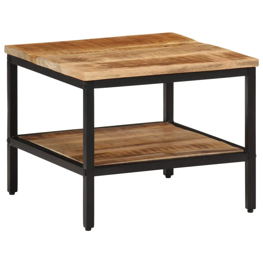 Table basse 45x45x35 cm bois de manguier massif brut - 11