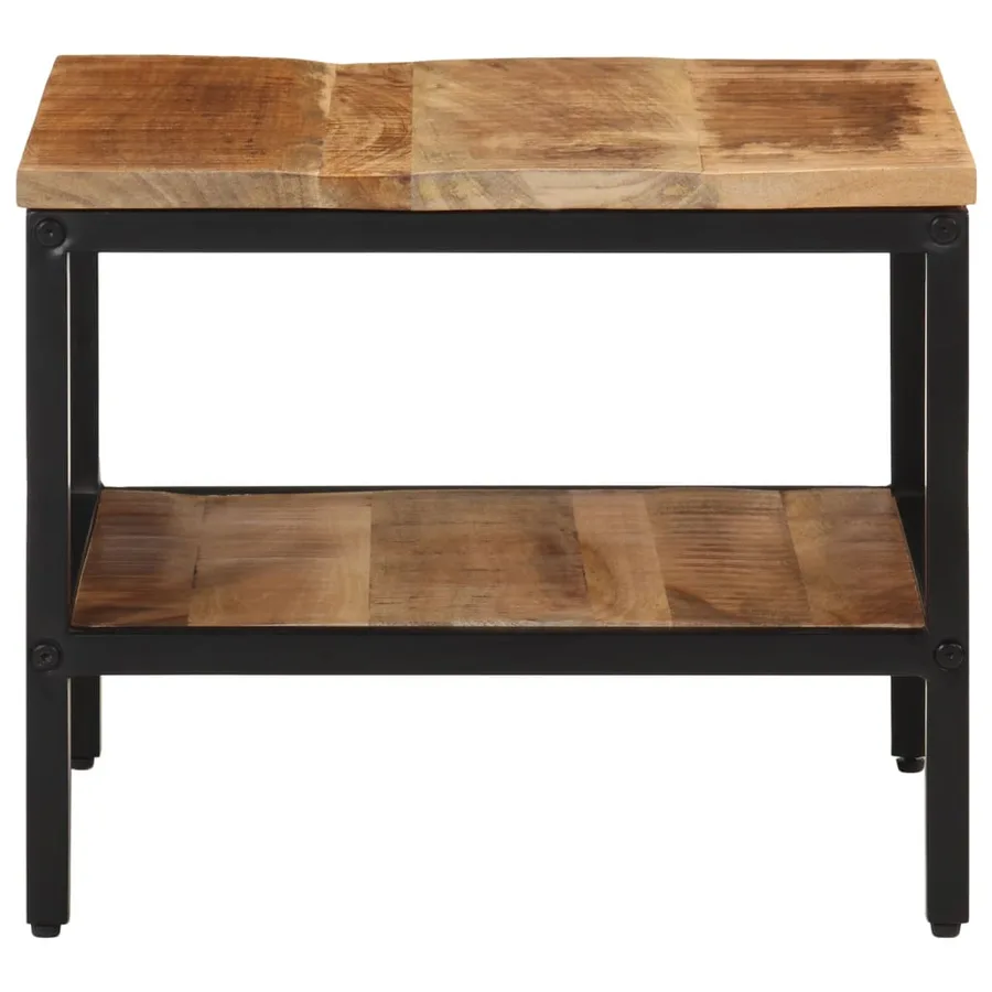 Table basse 45x45x35 cm bois de manguier massif brut - 3
