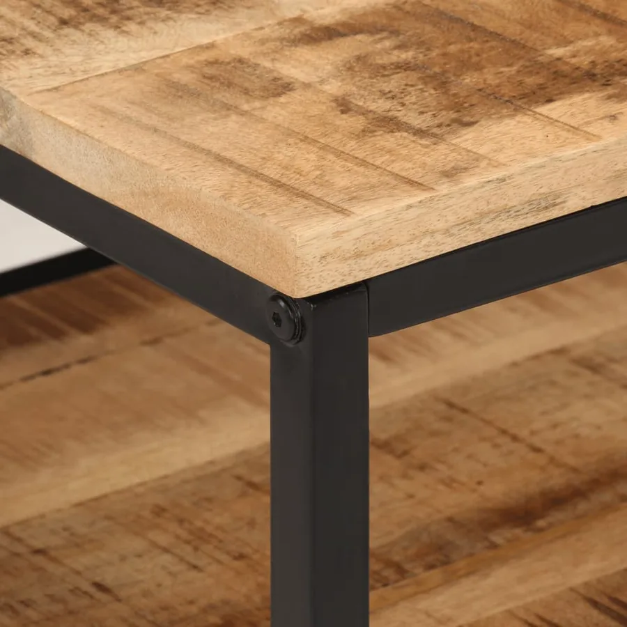Table basse 45x45x35 cm bois de manguier massif brut - 4