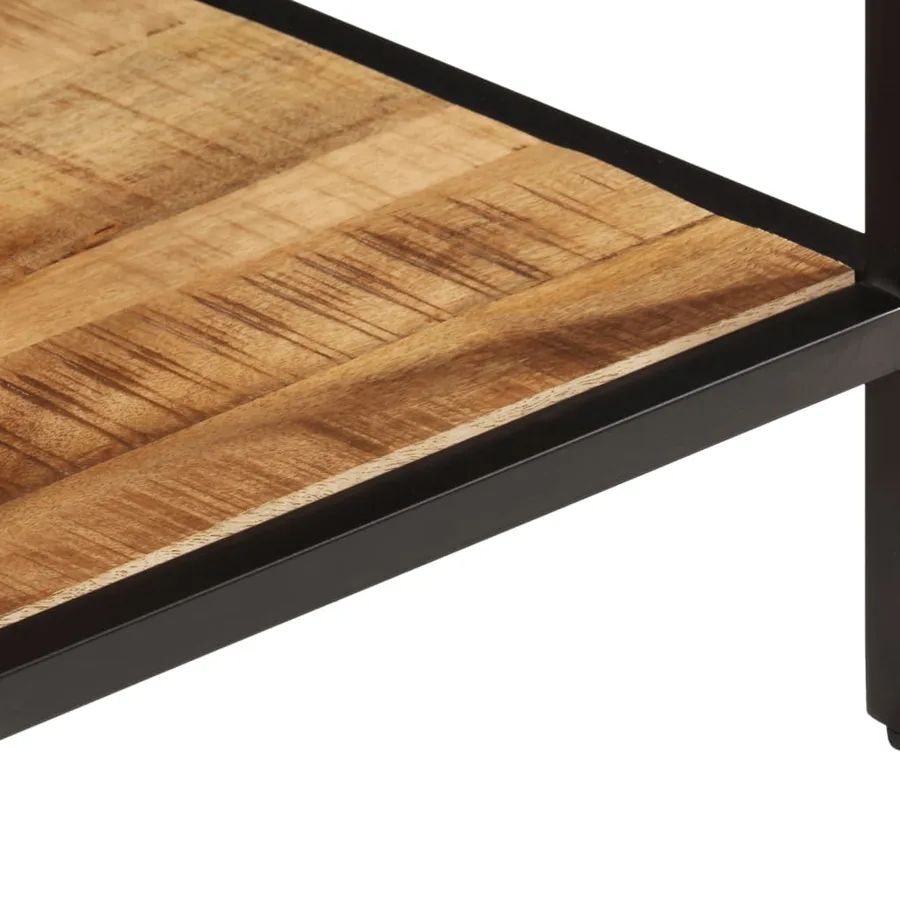 Table basse 45x45x35 cm bois de manguier massif brut - 5