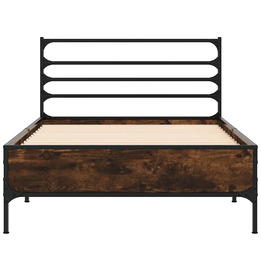 Cadre de lit sans matelas chêne fumé 100x200 cm - 4