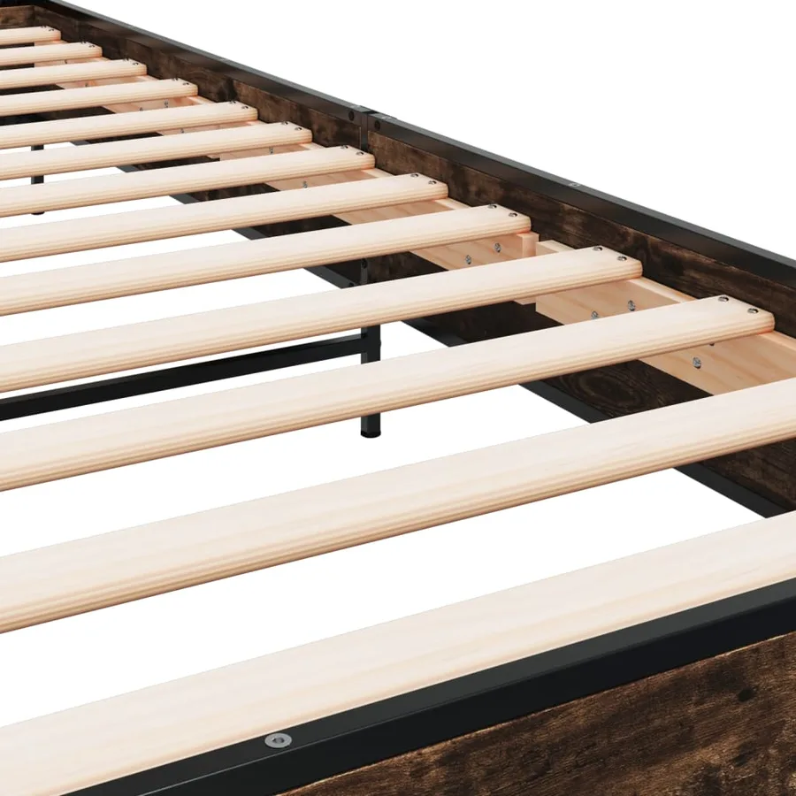 Cadre de lit sans matelas chêne fumé 100x200 cm - 7
