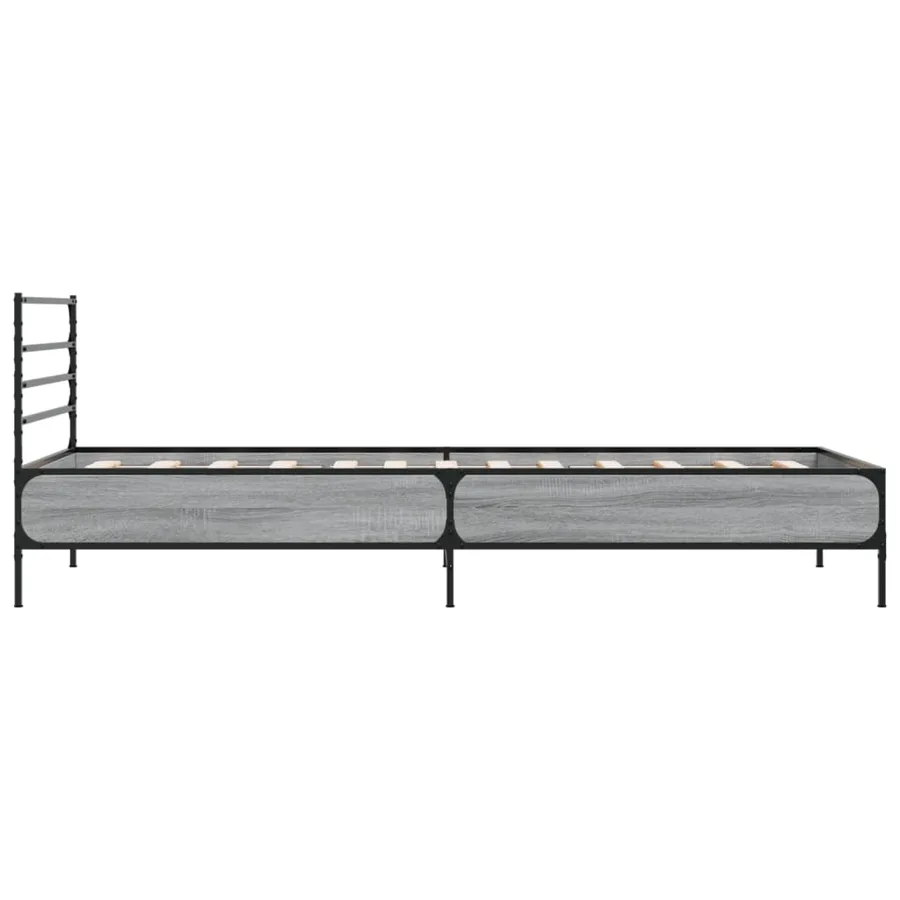 Cadre de lit sans matelas sonoma gris 75x190 cm - 5