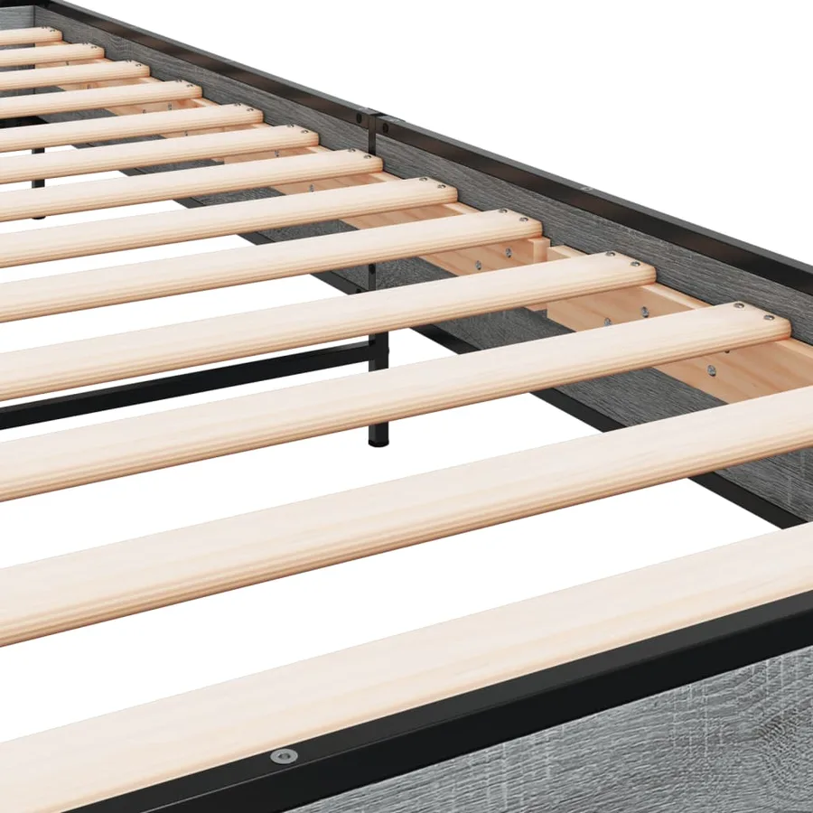 Cadre de lit sans matelas sonoma gris 75x190 cm - 7
