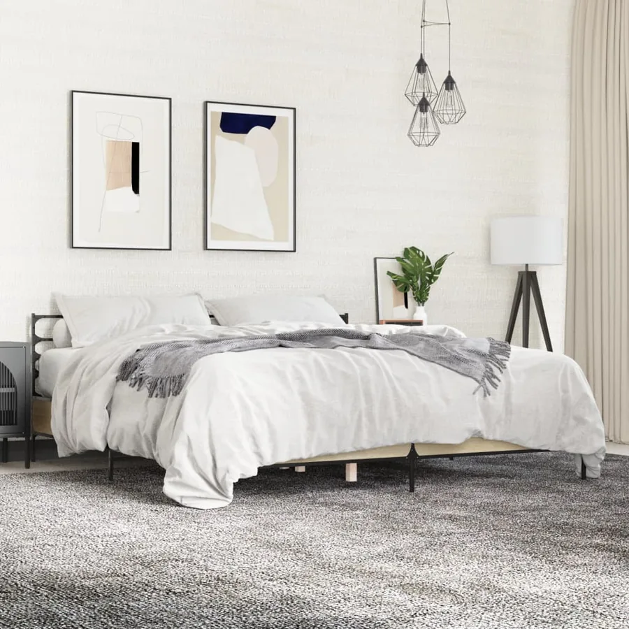 Cadre de lit sans matelas chêne sonoma 200x200 cm