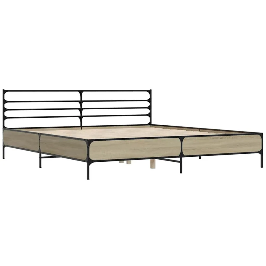 Cadre de lit sans matelas chêne sonoma 200x200 cm - 3