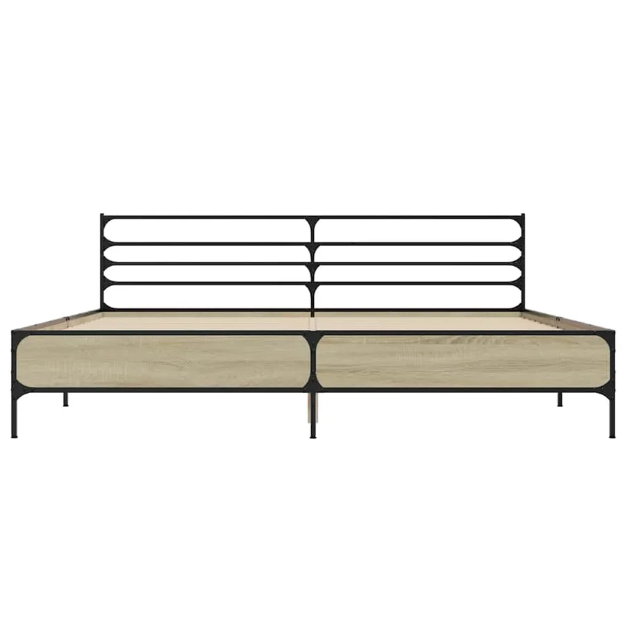 Cadre de lit sans matelas chêne sonoma 200x200 cm - 4