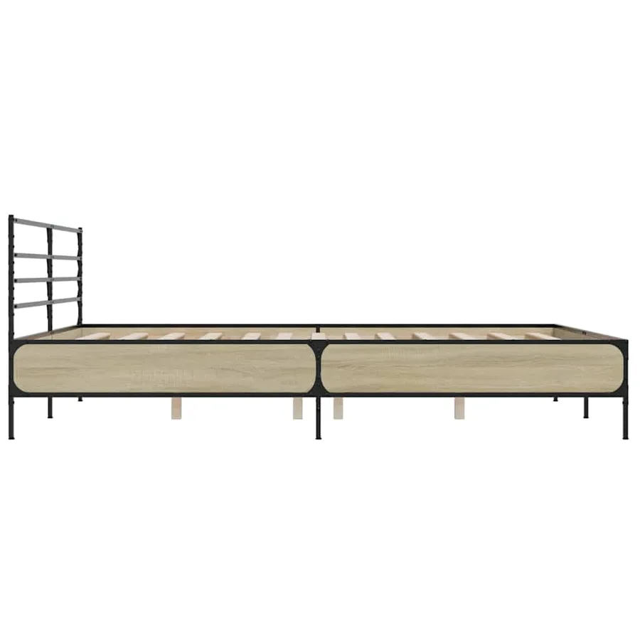 Cadre de lit sans matelas chêne sonoma 200x200 cm - 5
