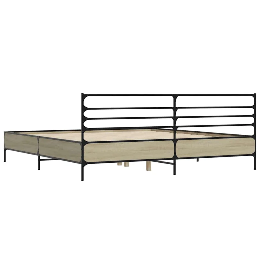 Cadre de lit sans matelas chêne sonoma 200x200 cm - 6